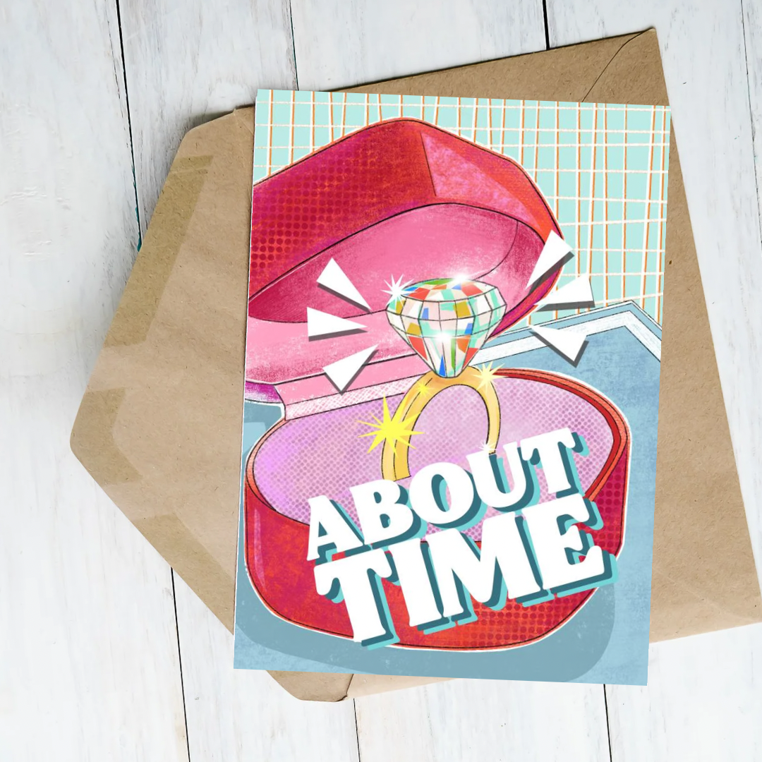 About Time engagement card