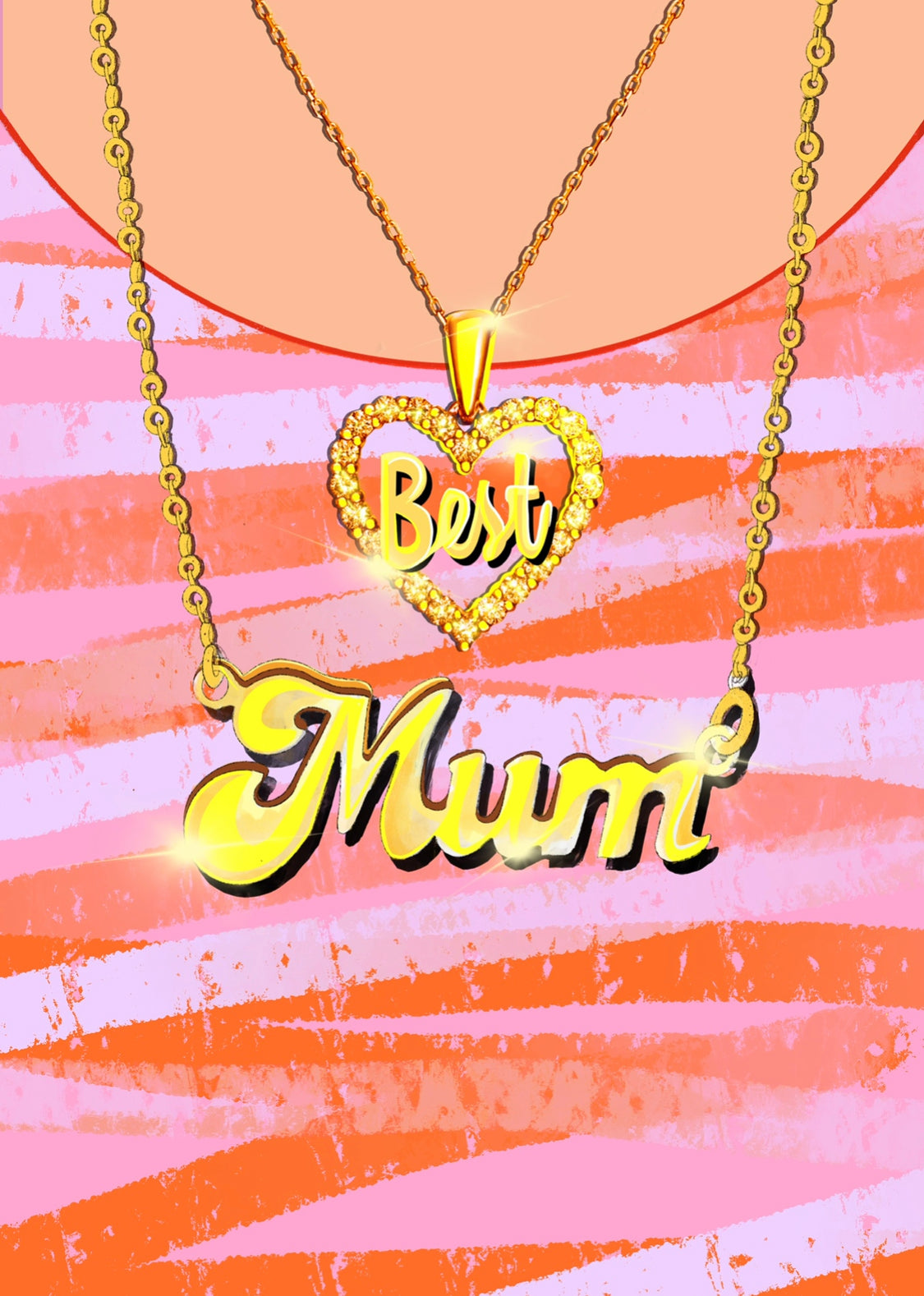 BEST MUM necklace greeting card / birthday card / Mother’s Day card