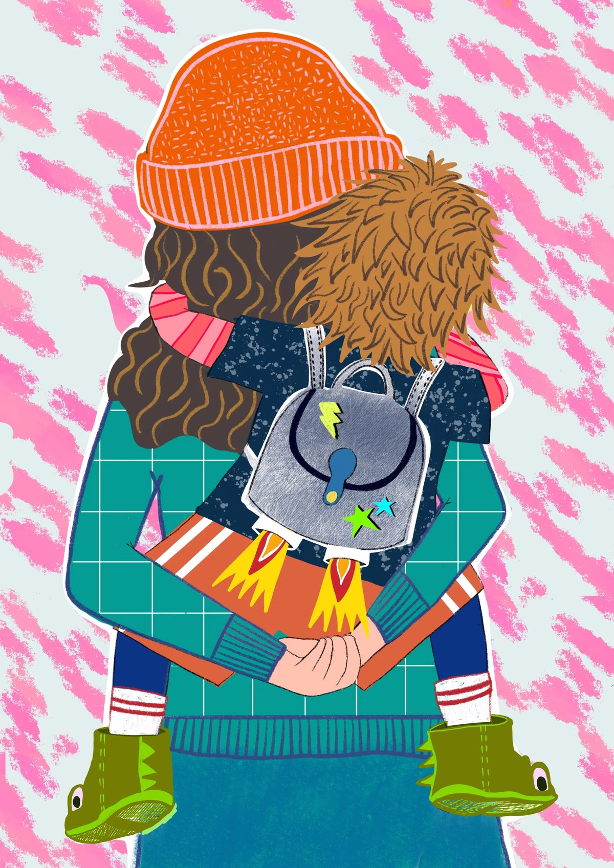 MOTHER & SON PIGGY BACK Mother’s Day / birthday / general greetings card