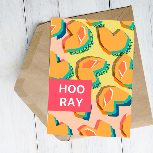 PRE-ORDER - Hoo Ray greetings card
