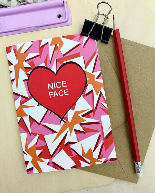 NICE FACE greetings card